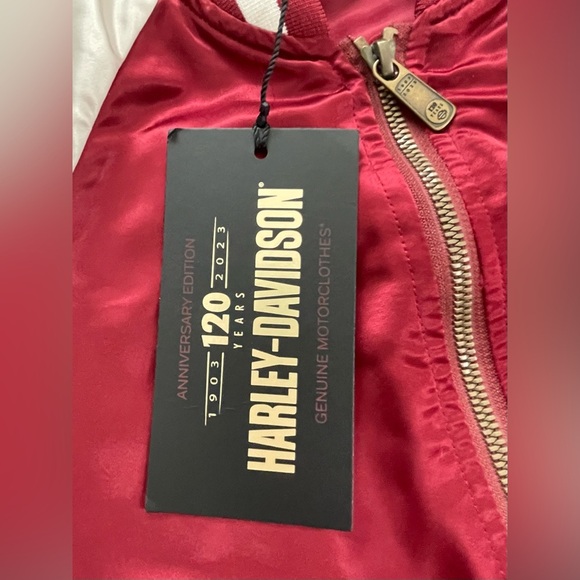 120th Anniversary Harley-Davidson 1903-2023 Women’s Red and White Jacket- NWT - Picture 4 of 16